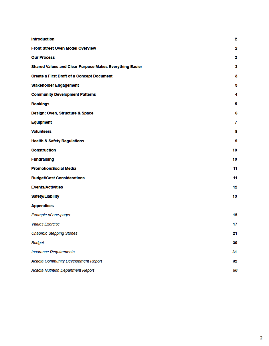 Table of Contents-How-to-start-a-woodfired-community-oven-project