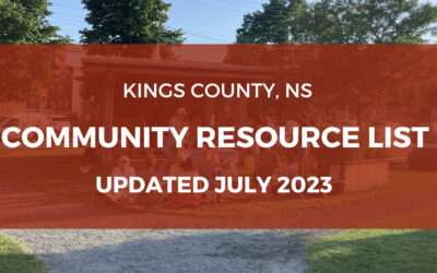 Community Resource List- Kings County, Nova Scotia